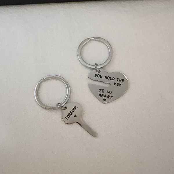Key Love Heart Keychain Charm for Men Women Car Keychain Key Ring Bag Charm - Image 2