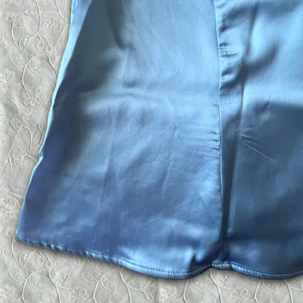NEW Hello Molly Satin Baby Blue Mini Dress Large Dollcore Romantic Cottagecore - Image 5