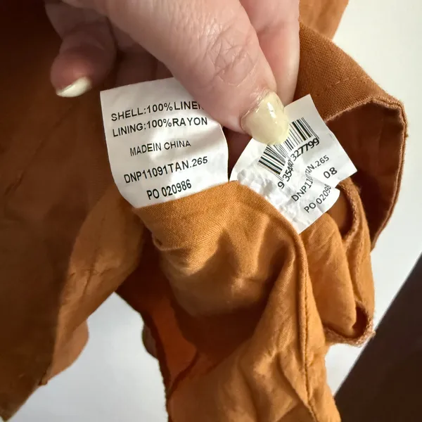 DISSH | Louise Linen Square Neck Mini dress - Light Brown | US Size 4 AU Size 8 - Image 6