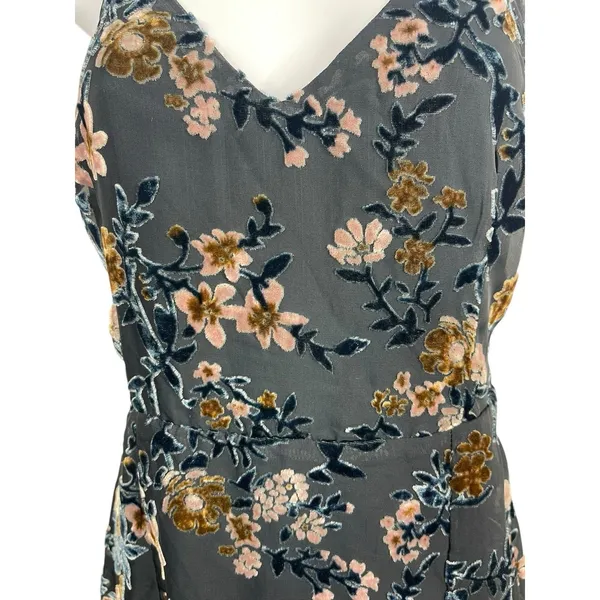 Lulus Teal Y2K Inspired Velvet Burnout Sleeveless Asymmetrical Hem Dress M - Image 4