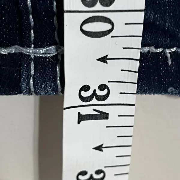 Vanity‎ Curvy Bootcut Jeans Dark Wash Contrast Stitch 26W 31L Blue Denim - Image 6