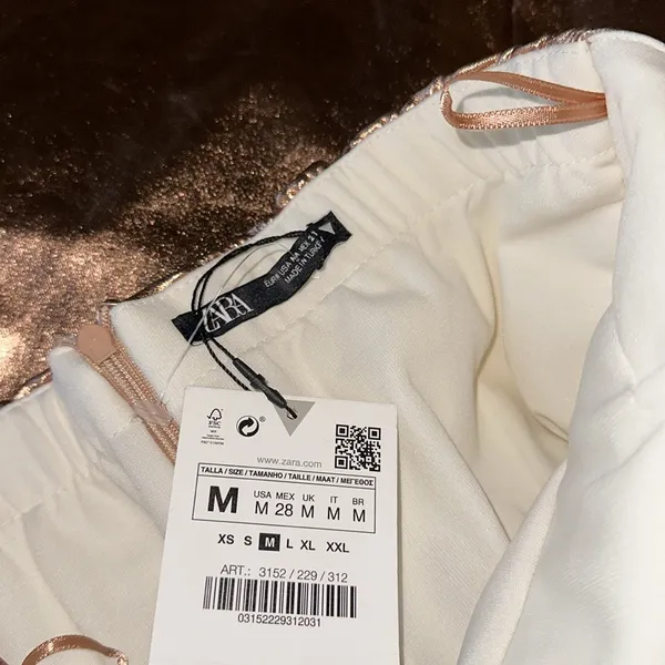 Zara Nwt Mettalic Gold Jumpsuit Medium Bloggers Fave - Image 8