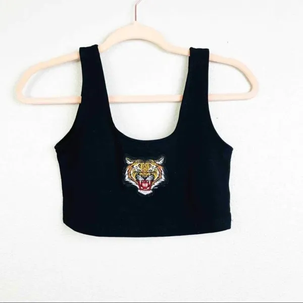 ADIKA Black Cattitude Crop Top Size Small‎ - Image 5