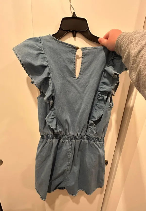 Boutique Blue Denim Romper Size L - Image 3