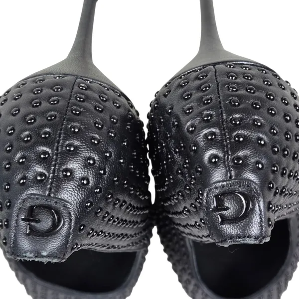 Guess Womens Sabalie Black Studded Leather Pointed Toe Stiletto Pumps Heels 8.5 - Image 7