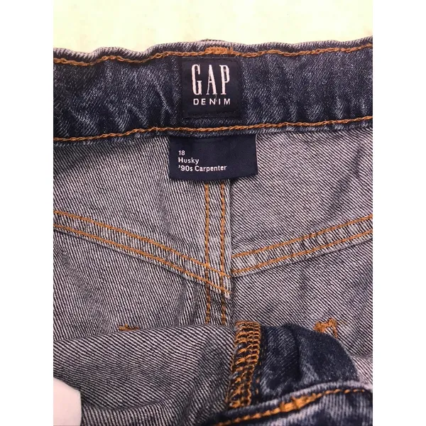 Gap Carpenter Jeans Women 18 Husky Blue Excellent 90s‎ Style Double Knee Denim - Image 2
