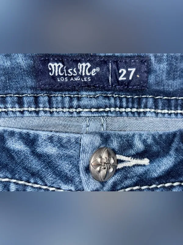 Miss Me Curvy Ankle Skinny Jeans Women’s Waist Size 27 Length 26 Distressed READ - Image 5