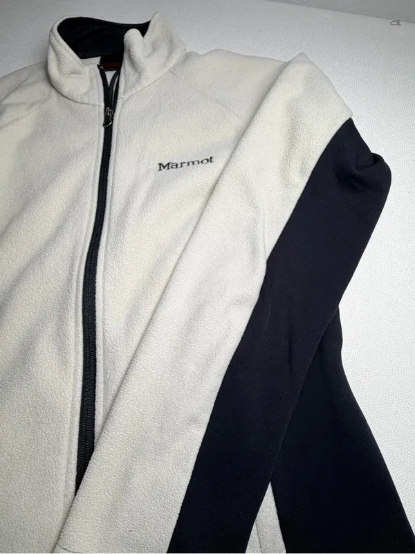 Marmot Polartec Fleece Jacket Women’s M Cream Black Made in Canada - Image 8