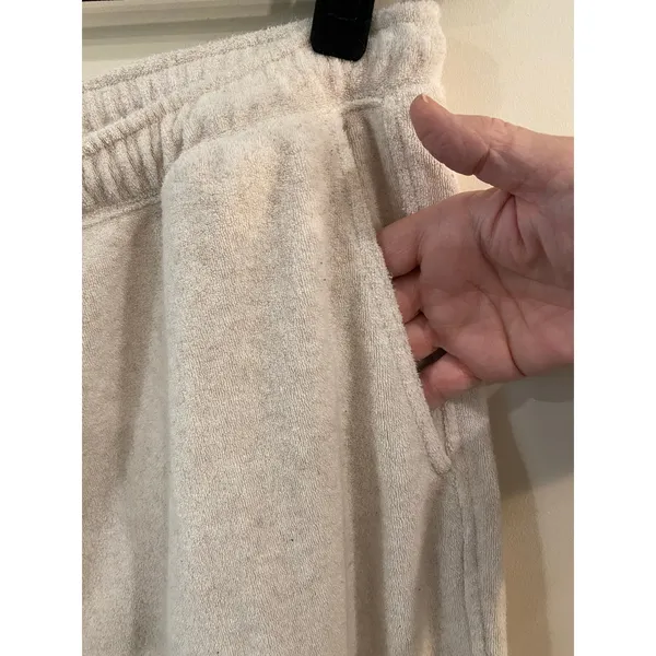 Aerie Fleece Jogger Cream Color Size Large - Image 3