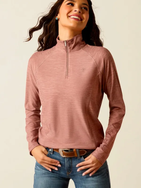 Ariat Women’s Medium Ladies Laguna 2.0 1/4 Zip Top Twilight Mauve Outdoor - Image 2