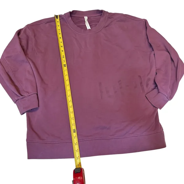 Lululemon Perfectly Oversized Crewneck Sweatshirt Plum Purple 100% Cotton Size 8 - Image 6