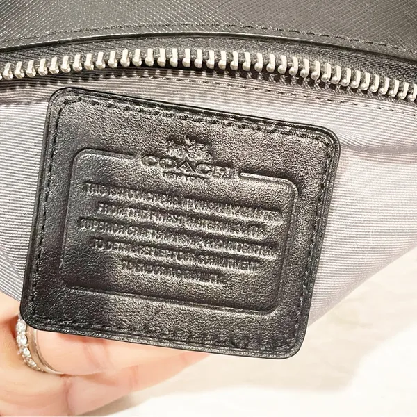 Coach Crossgrain Carryall Satchel Zip top Closure Double Handle Purse Bag‎ Black - Image 6