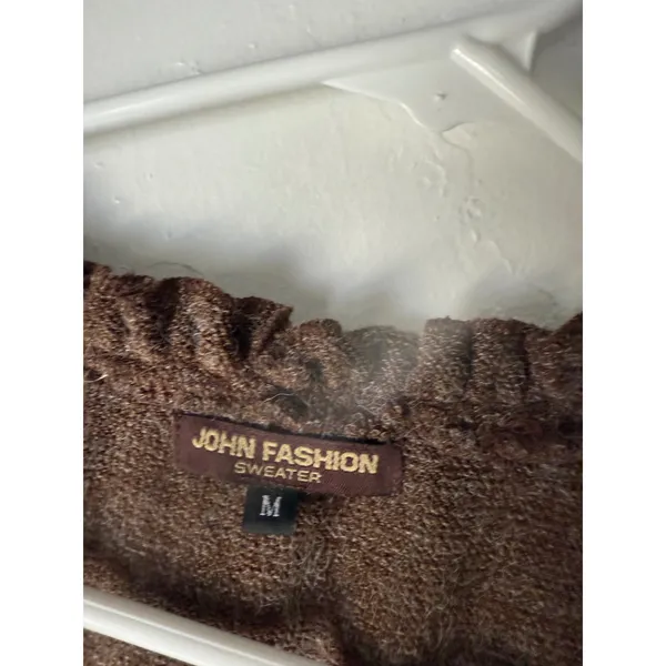 JOHN FASHION Y2k M Brown‎ Knit Sweater Dress Patchwork Forest Fairy Lagen Boho - Image 5