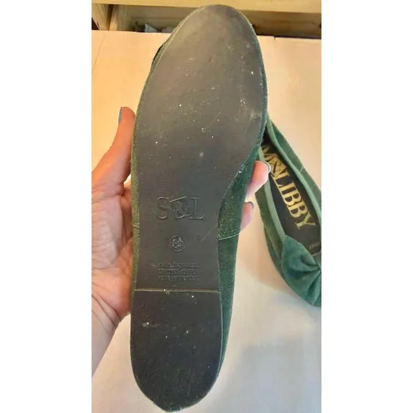 Vintage 90's Sam & Libby Ballet Flats in Forest Green Suede sz. 8.5 - Image 6