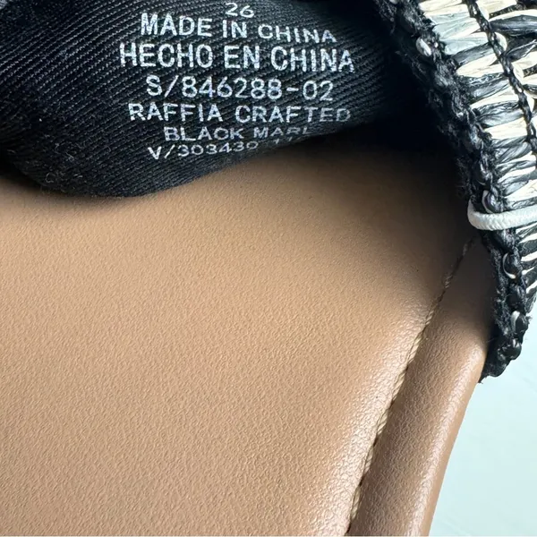 Old Navy Women's Low Heel Slide Sandals Rafia Crafted Black Marl Sz 9 NWT - Image 7