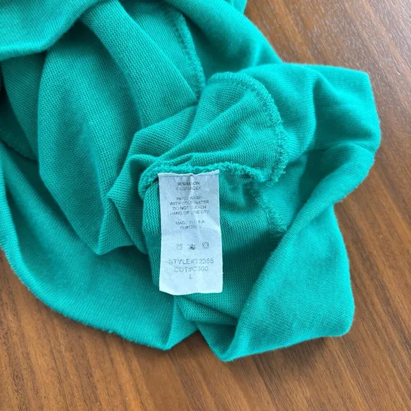 Bella D Faux Wrap Top Large Green Sleeveless Knit Sweater Y2K Siren 90s Romcom - Image 5