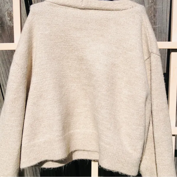 Cropped beige cardigan M Tan Size M - Image 4