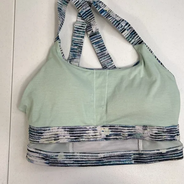Lululemon 6‎ Sports Bra Pure Practice Blurry Belle Sea Mist Luxtreme Med Support - Image 9