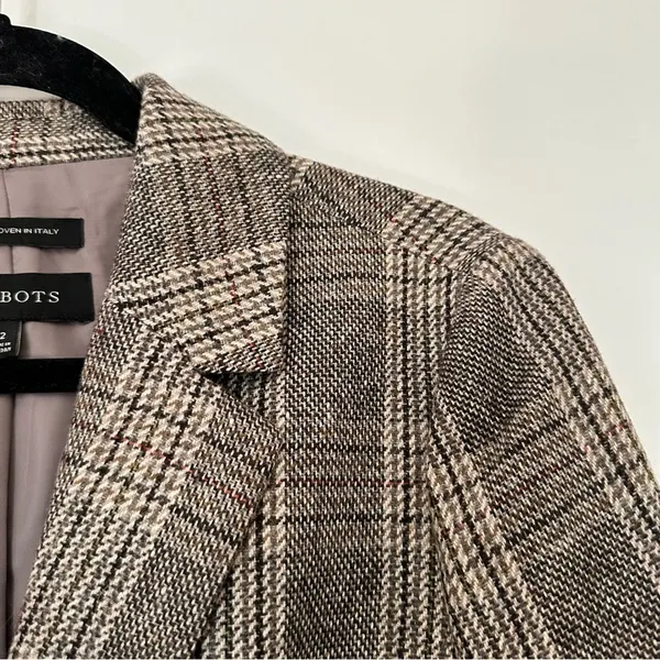 Talbots Wool Plaid Blazer Italy Luxury Collection Size 12 - Image 3