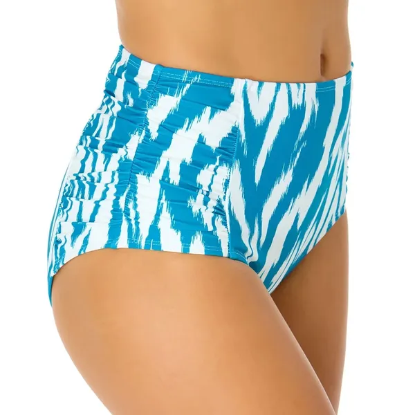 Anne Cole Womens Bikini Bottom Size S Turquoise High Waist Swim Bottom Beach - Image 3