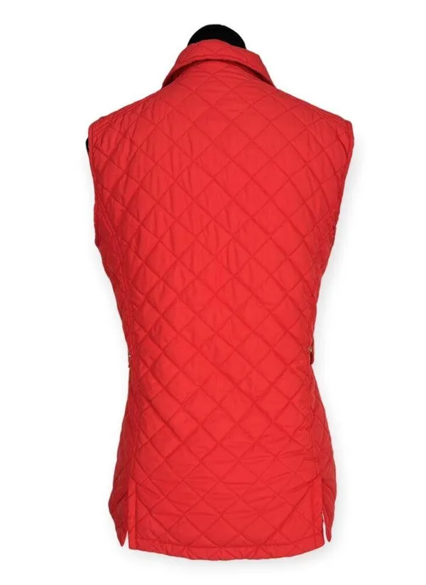 Peter Millar | Small | Women's Red Quilted Lightweight Rainbow Plaid Lined Vest - Image 11