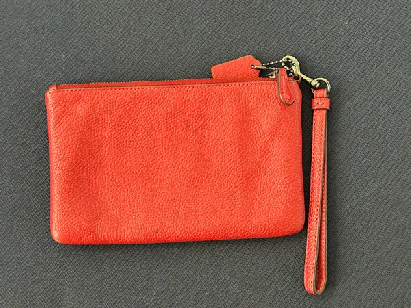 ✨ Coach Polished Pebble Leather Small Wristlet in Bright Red ✨ - Image 3