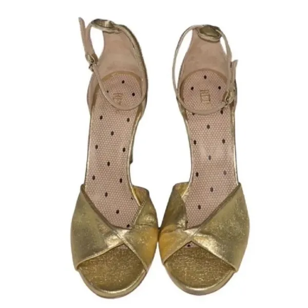 Red Valentino Gold Leather Stilettos Sandals(Size 7,37) - Image 5