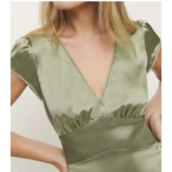 NWT Reformation Amelia Silk Dress Size 2 - Image 5