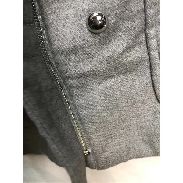 Zara Women‎ Gray Faux Fur Hood Toggle Coat Jacket Size M Classic minimalist - Image 6