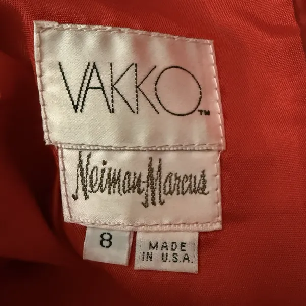 Vakko Neiman Marcus Vintage Red Leather Pencil Skirt Made In USA 80s Size 8 - Image 8