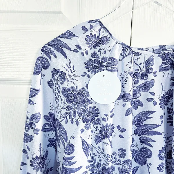 Hill House The Simone Crepe Dress in Lilac Tonal Floral Open Back Dress - Image 5