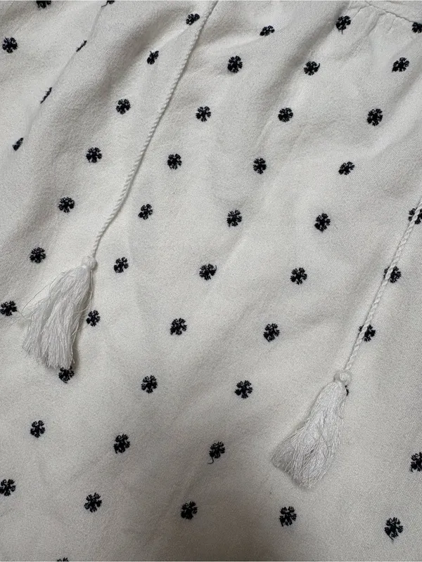 Old Navy White Black Floral Embroidered Boho Mini Dress XS - Image 4