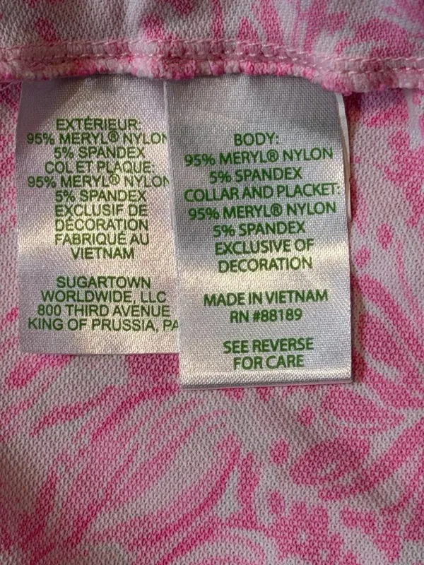 Lilly Pulitzer Luxletic Imara Sleeveless Golf Polo Top Pink Blossom Foxy Llama L - Image 5