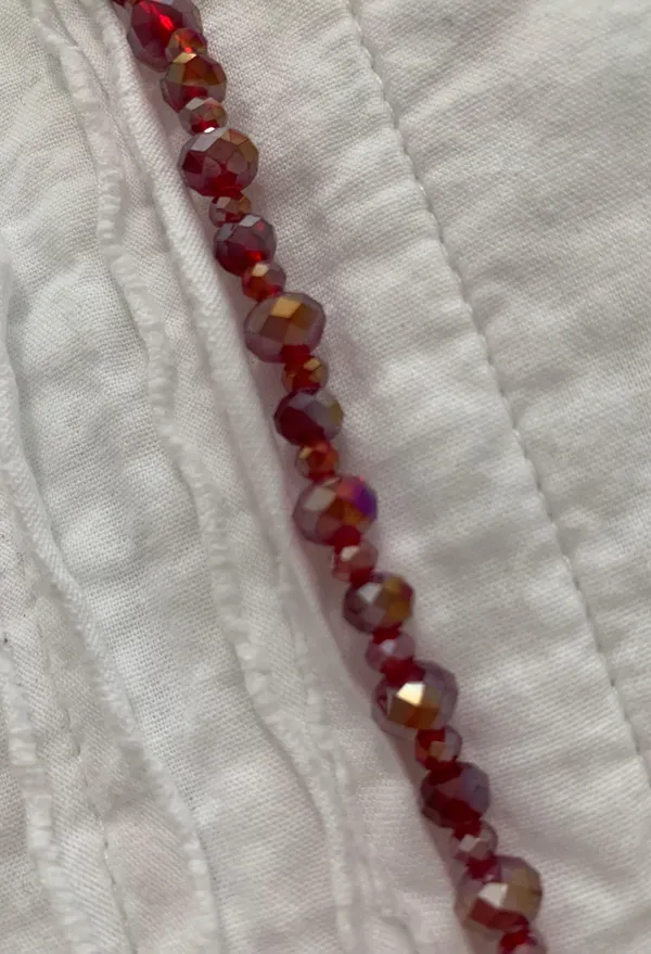 Long Beaded Red Necklace - Image 3
