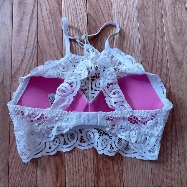 PINK Victoria's Secret White Lace Push Up Bralette XS Coquette Feminine Romantic - Image 4