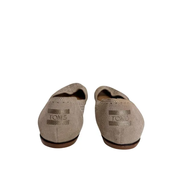 TOMS Jutti‎ Suede Perforated Laser Cut Pointed Toe Flats Taupe 8W - Image 6