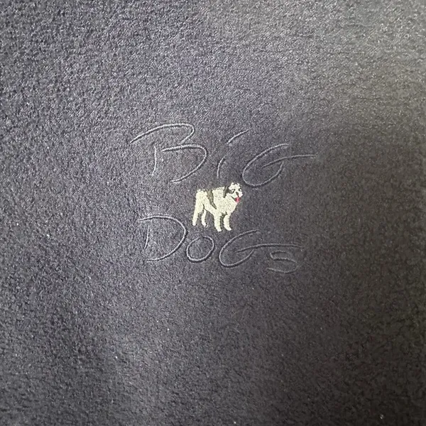 Big Dogs Pullover Fleece V Neck Blue Embroidered Sporty Warm Casual Lounge L - Image 4