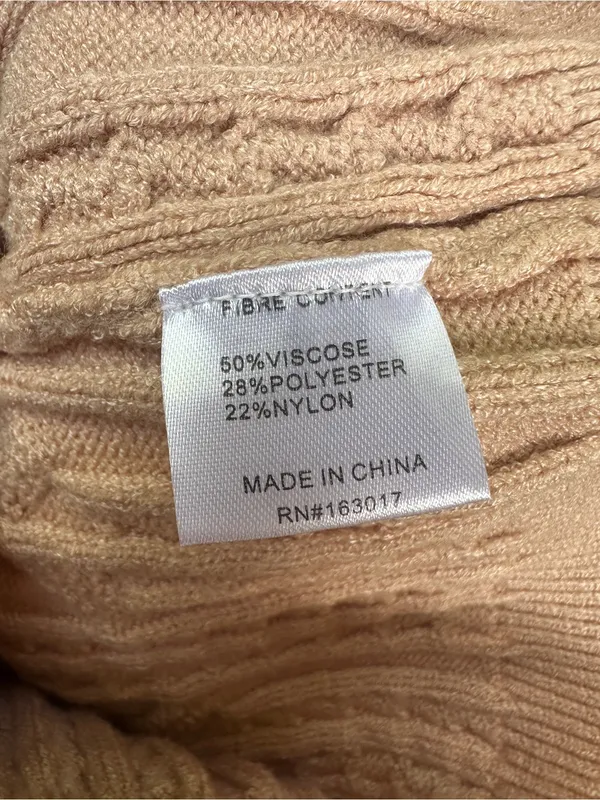 Princess Polly Tan/ Beige cable knit pullover sweater,  Size XS/S - Image 5
