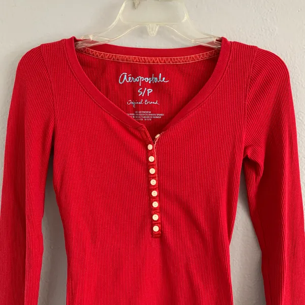 Aeropostale Red Ribbed Top - Image 2