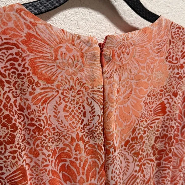 Just Taylor Orange Paisley Floral Smocked Waist Tiered Mini Dress Womens Size‎ 6 - Image 8