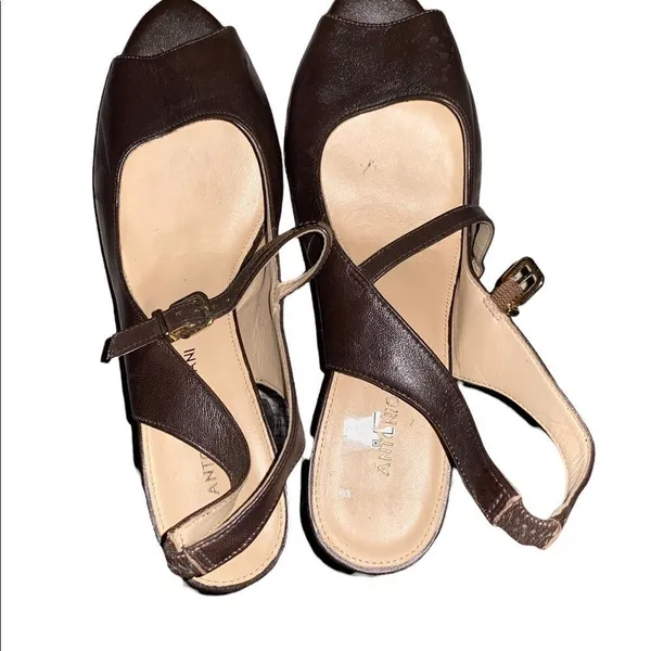 Antonio Melani Brown Leather Sandals Size 9 M - Image 2