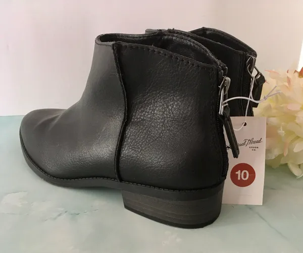 Black Ankle Boots, Size 10 - Image 4