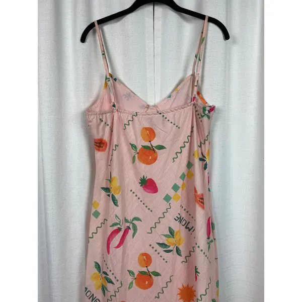 Petal&Pup Pink Fruit Print Frutti Tutti Maxi Slip Dress Sz.XL - Image 12
