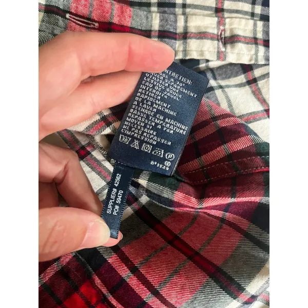 Ralph Lauren Tartan Plaid Shirt sz 2 Suede Elbow Patches Equestrian Preppy Cabin - Image 9