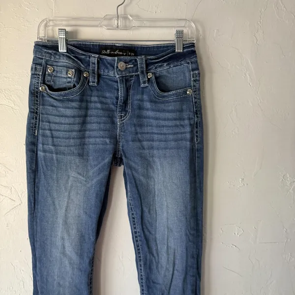 Stella in‎ Dreams Jeans Womens 9 29 Mid Rise Bootcut Sequin Pocket Denim SR116 - Image 3