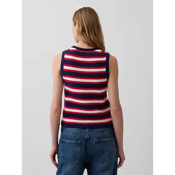 Gap Red White Blue 100% Cotton Sweater Vest XLARGE NWT Preppy USA - Image 2