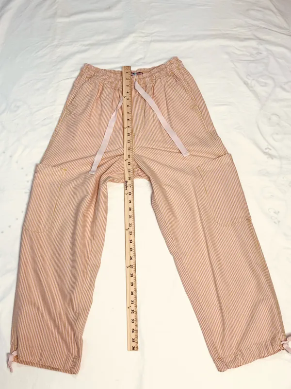 Urban Outfitters Women's Striped Elastic Waist Drawstring Cargo Jogger Pants - Image 8