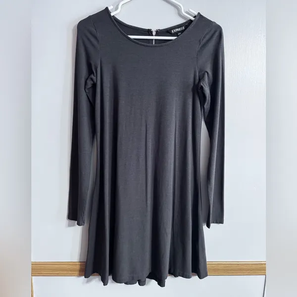 Express Gray Long Sleeve Dress Size Small‎ - Image 5