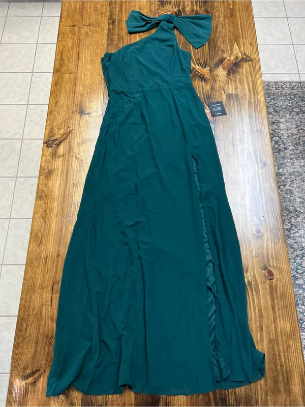 Lulus Revel in the Moment Emerald Green One-Shoulder Maxi Dress Size Large NWT - Image 7