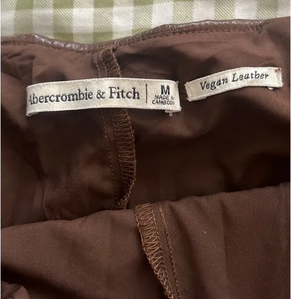 Abercrombie and Fitch Brown Vegan Leather Skort - Image 4